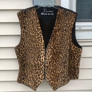 JNCO  Cheetah Mob Wife Aesthetic Fur Vest Y2K made in USA